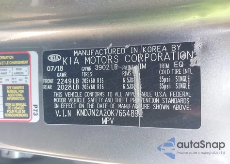 2019 Kia Soul z USA, uszkodzony, nr VIN KNDJN2A20K7664892